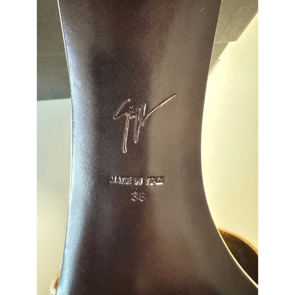 Giuseppe Zanotti Cream Leather Square Toe Kitten Heel Mules Sandals Sz 8 - Picture 12 of 16